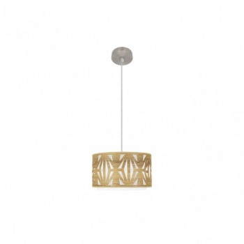 Distribuidor - Lâmpadas Diversas | Colgantes Moderno | COLGANTE KATERINA 1XE27 NIQUEL/MADERA CLARA REGX30X30 CM Ref: 177993085